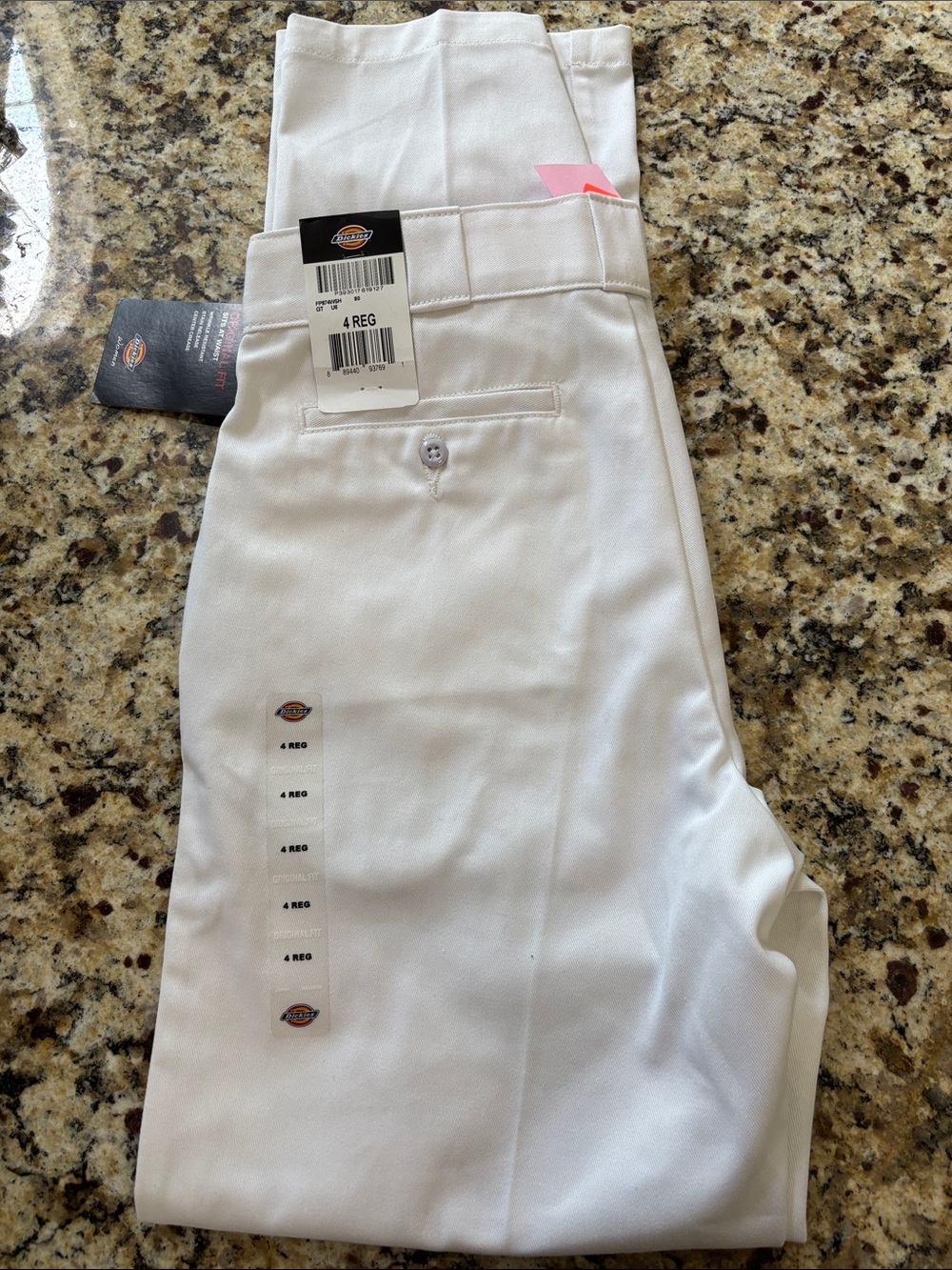 Dickies Men’s White Work Chinos - Straight Fit